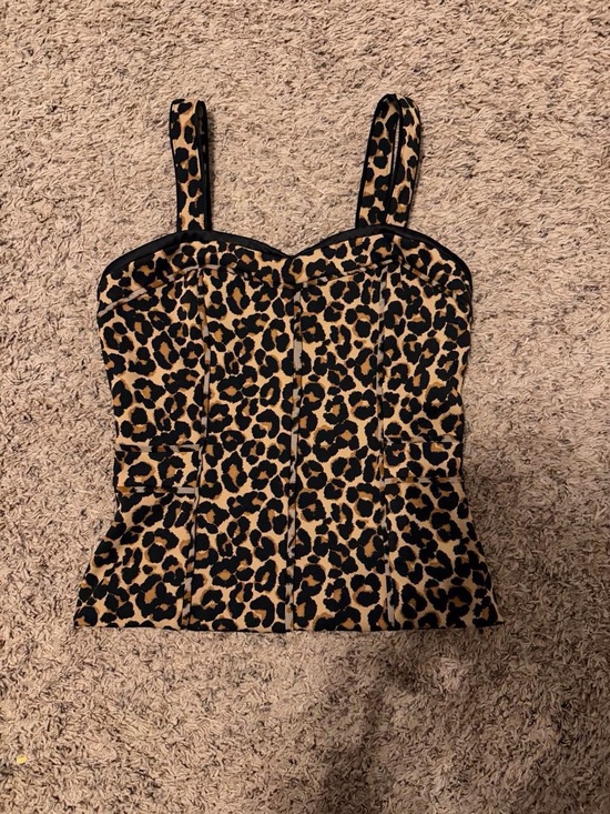 White House Black Market Tops - White House Black Market Leopard Corset Top in Brown and Black